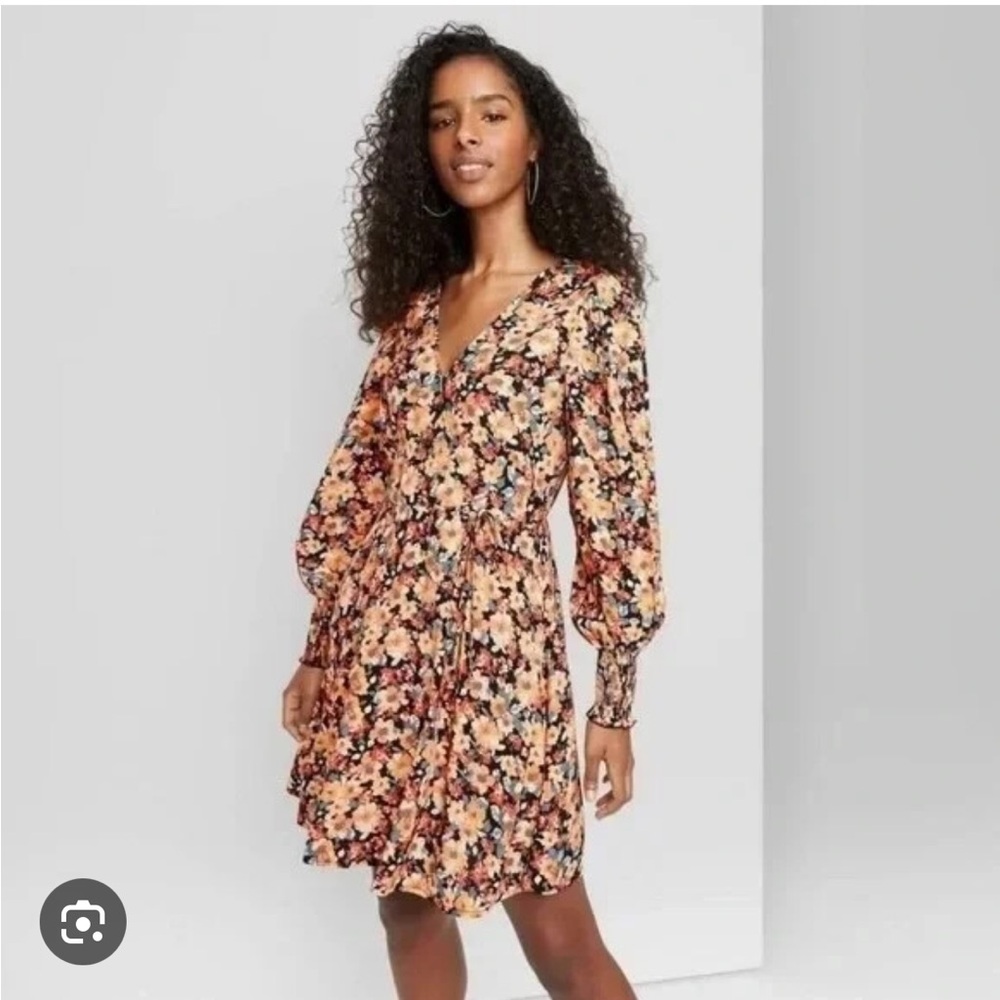 Wild Fable Orange Bishop Sleeve Sundress